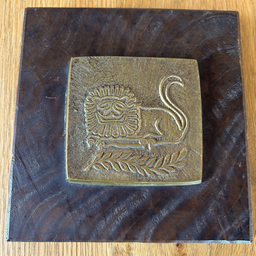 Vintage Brass Lion Wall Art Made in Korea
